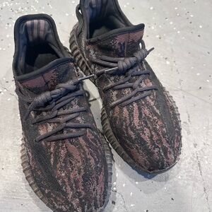 Yeezy Black and Brown Patterned Sneakers
